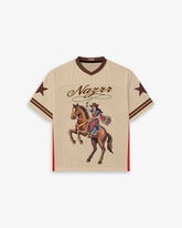 DESI COWGIRL VARSITY CROPPED JERSEY