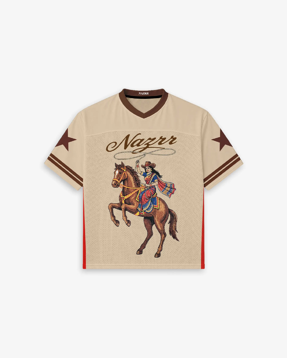 DESI COWGIRL VARSITY CROPPED JERSEY